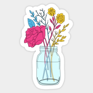 Pansexual Pride Flower Bouquet Sticker